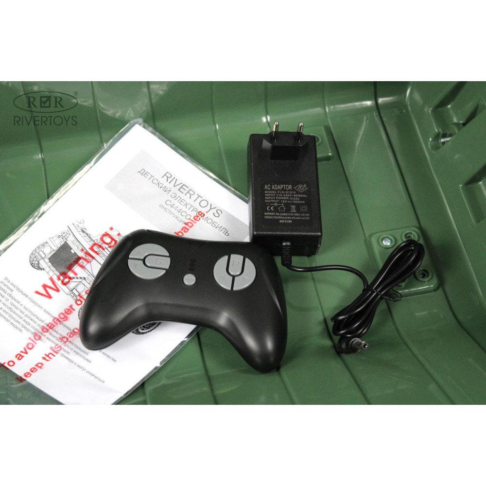 Детский электромобиль грузовик C444CC темно-зеленый