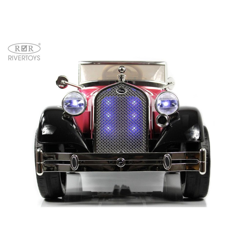 Детский электромобиль ретро X005XX черно-розовый