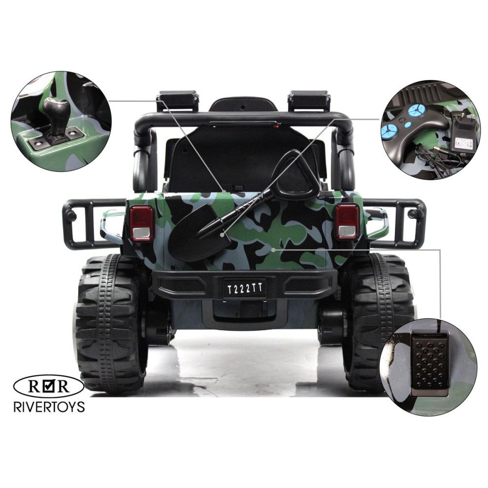 Детский электромобиль Jeep Wrangler T222TT 4WD камуфляж