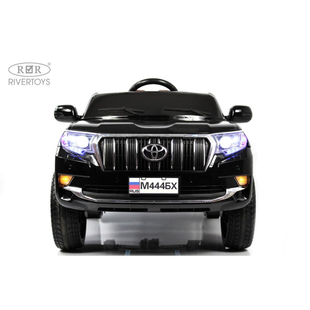 Электромобиль джип Toyota Prado М444БХ черный глянец