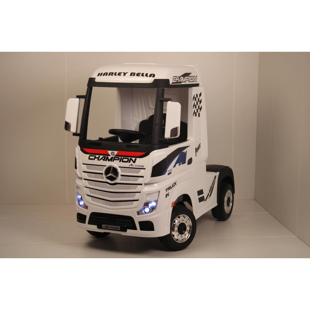 Детский электромобиль фура Mercedes-Benz Actros 4WD с прицепом (HL358) белый
