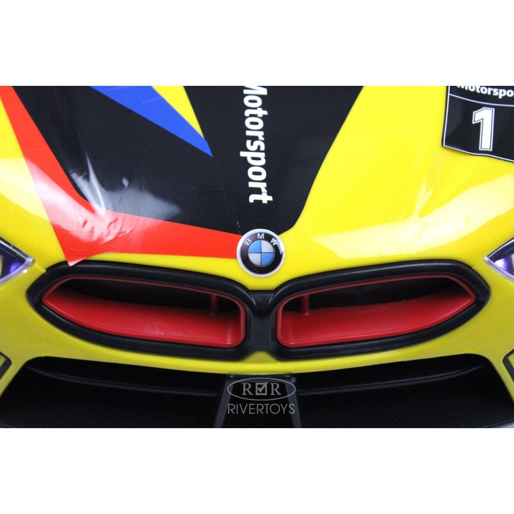 Электромобиль BMW F444FF желтый, маленьких габаритов
