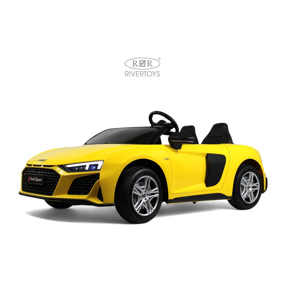 Большой детский электромобиль AUDI R8 (M333MM) желтый