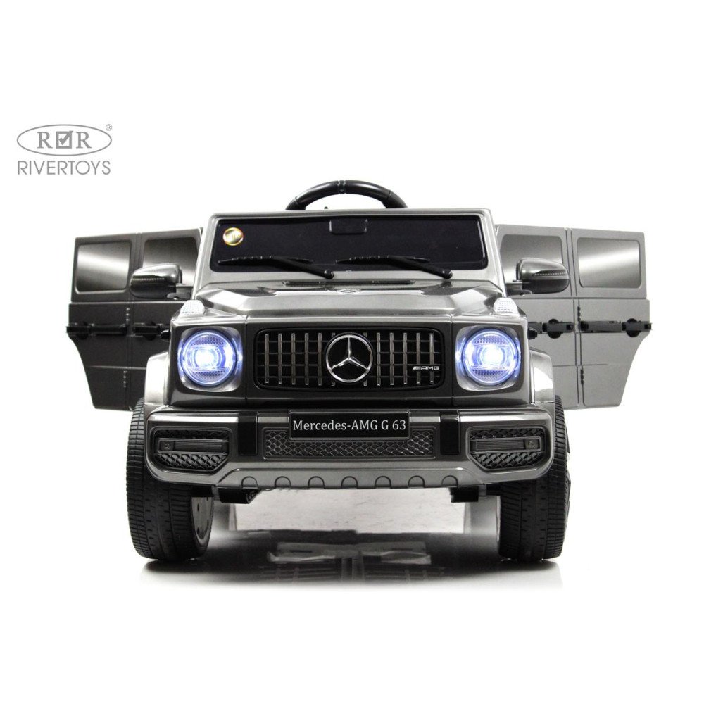 Детский Гелендваген Mercedes-Benz G63 (O111OO) серый глянец, полноприводный