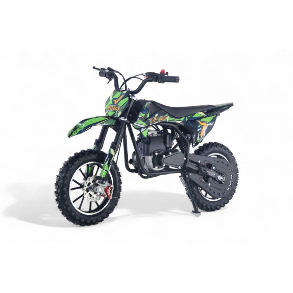 Детский мотоцикл ROBY зеленый, бензиновый