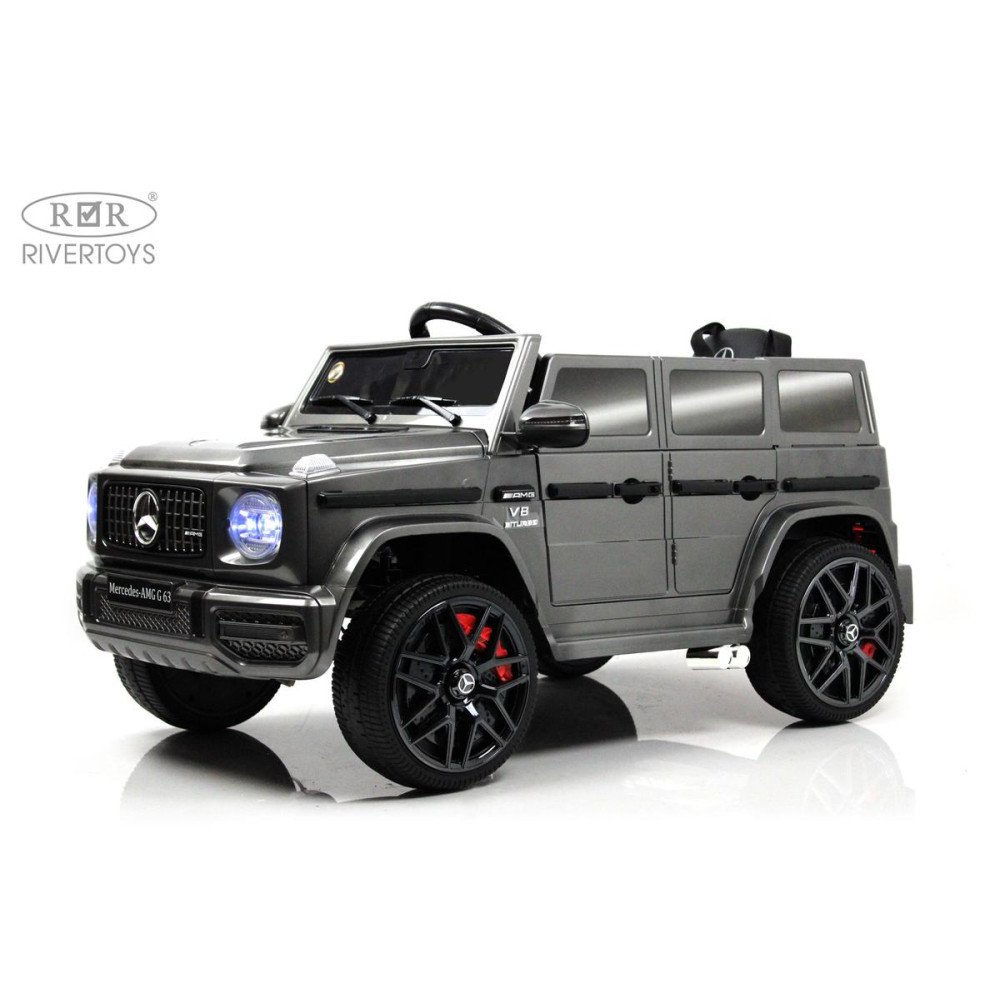 Детский Гелендваген Mercedes-Benz G63 (O111OO) серый глянец, полноприводный