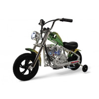 Детский электромотоцикл M777ML-B зеленый хром