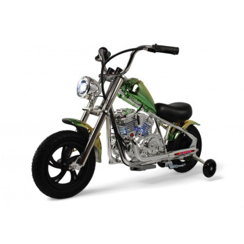 Детский электромотоцикл M777ML-B зеленый хром