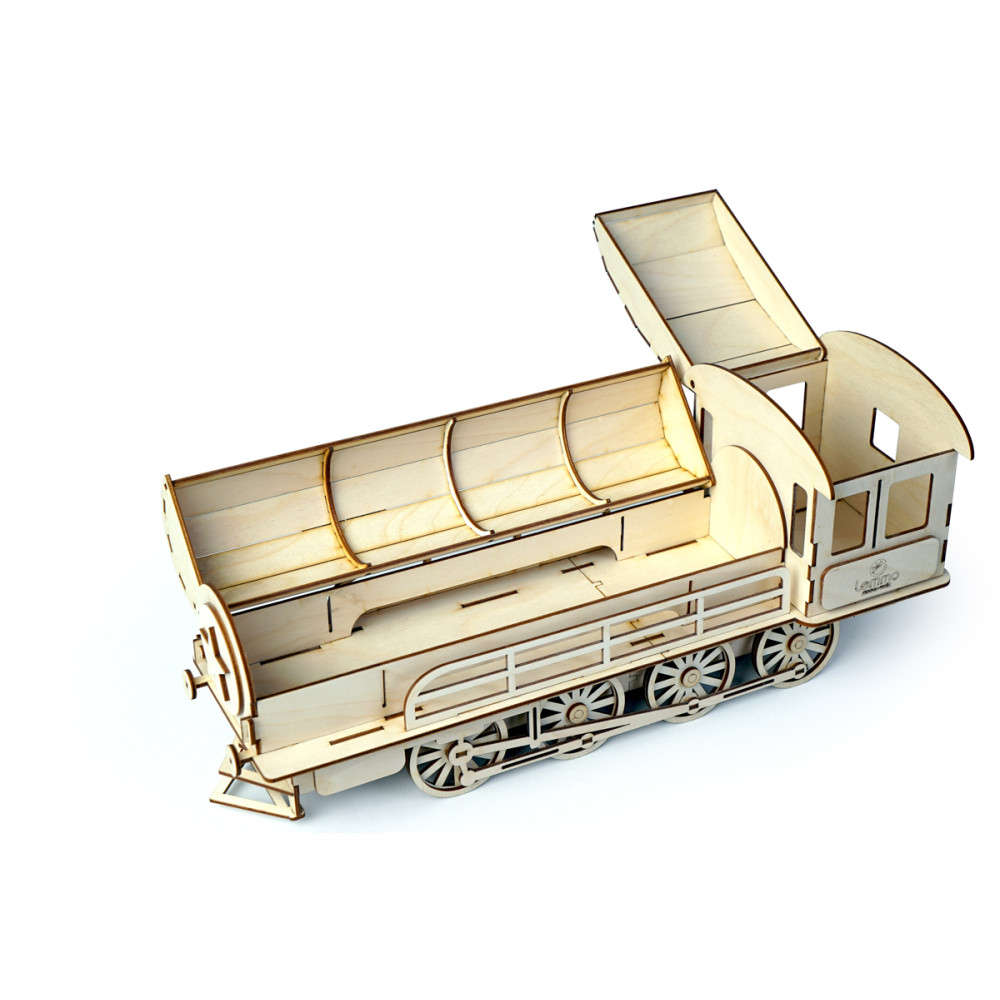 Конструктор 3D деревянный подвижный Lemmo Пенал-Паровоз - 00-23