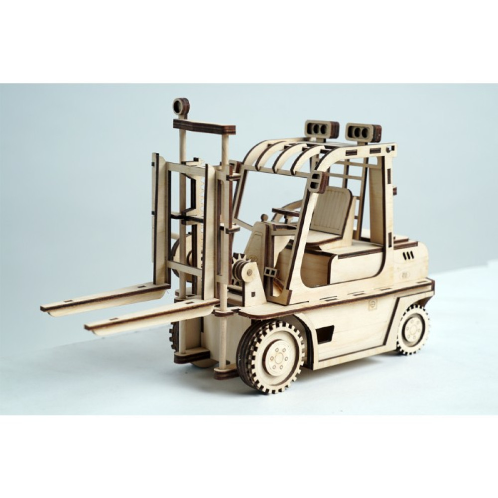 Конструктор 3D деревянный подвижный Lemmo Погрузчик - ПК-1