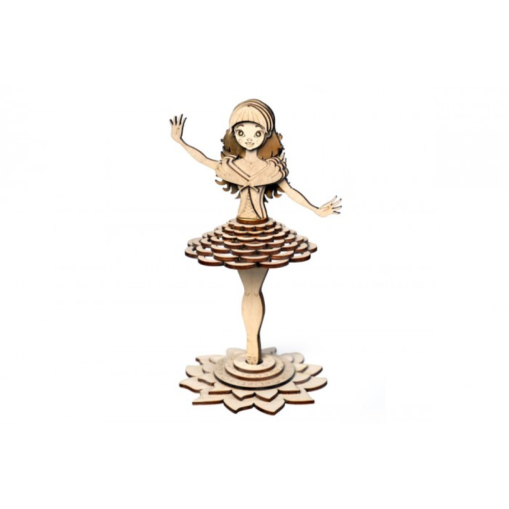 Конструктор 3D деревянный подвижный Lemmo Дюймовочка - 00-16