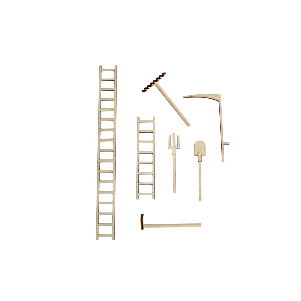 Конструктор 3D деревянный подвижный Lemmo Гараж для трактора - 00-9