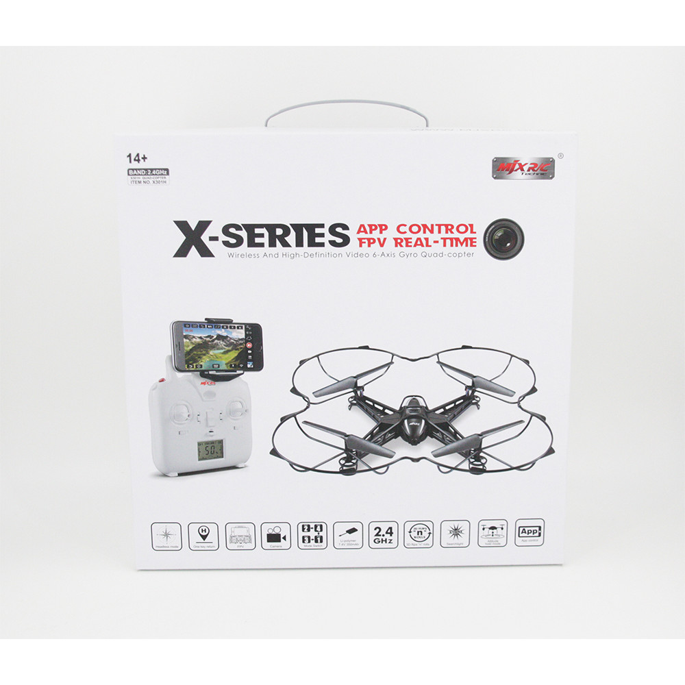 Радиоуправляемый квадрокоптер с барометром HD камера MJX X301H FPV 2.4G - X301H