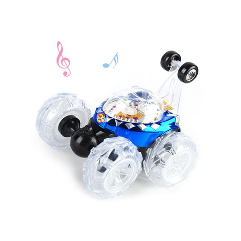 Радиоуправляемая большая трюковая синяя машинка перевертыш со звуком - RD970-B