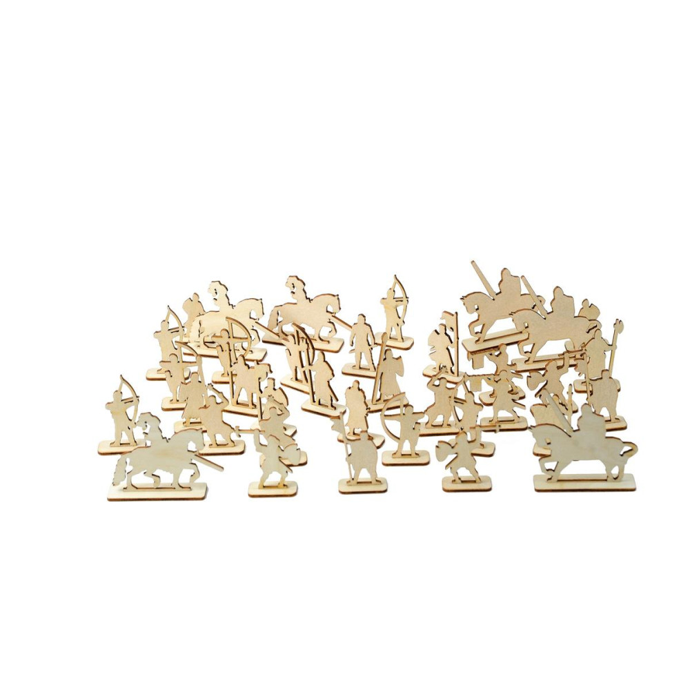 Набор рыцарей из дерева для крепости 36 штук - HK-KR002