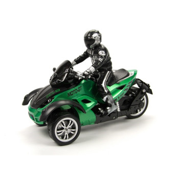 Радиоуправляемый зеленый мотоцикл Yuan Di Трицикл 1:10 - YD898-T53-G