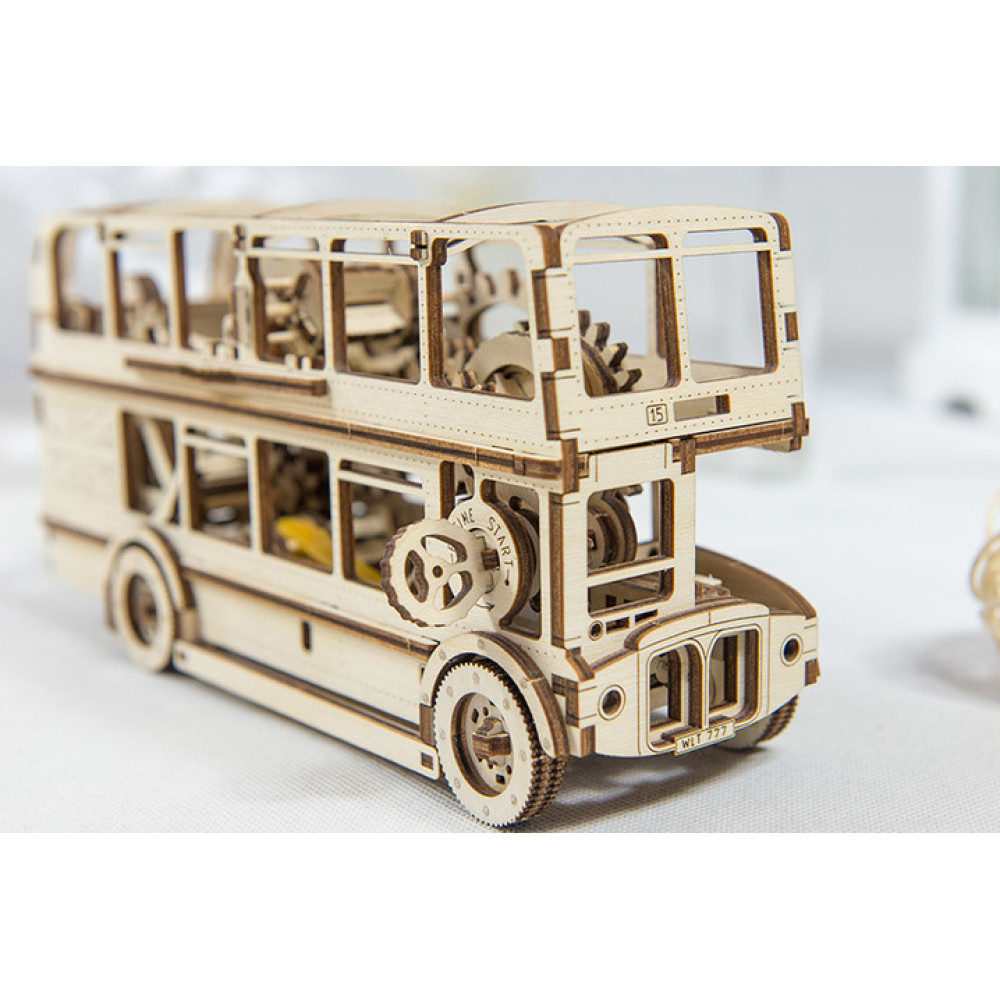 Деревянный механический 3D-пазл Wooden City Лондонский автобус - WR303