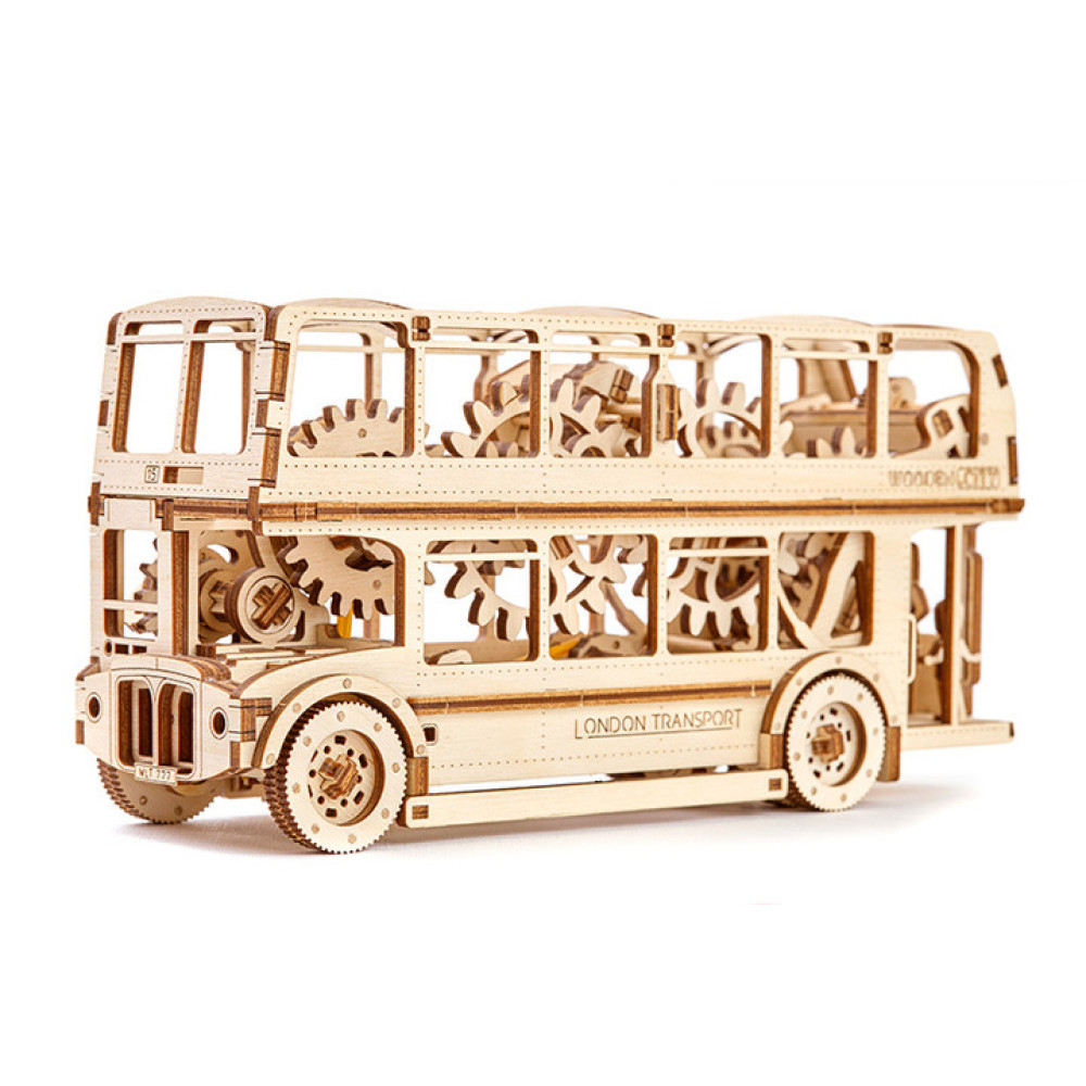 Деревянный механический 3D-пазл Wooden City Лондонский автобус - WR303