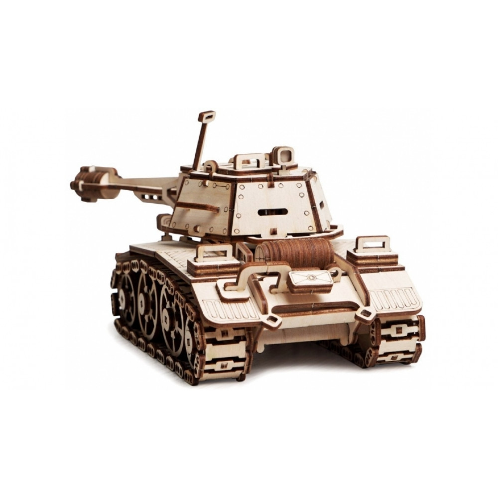 Деревянный 3D конструктор Lemmo Танк 