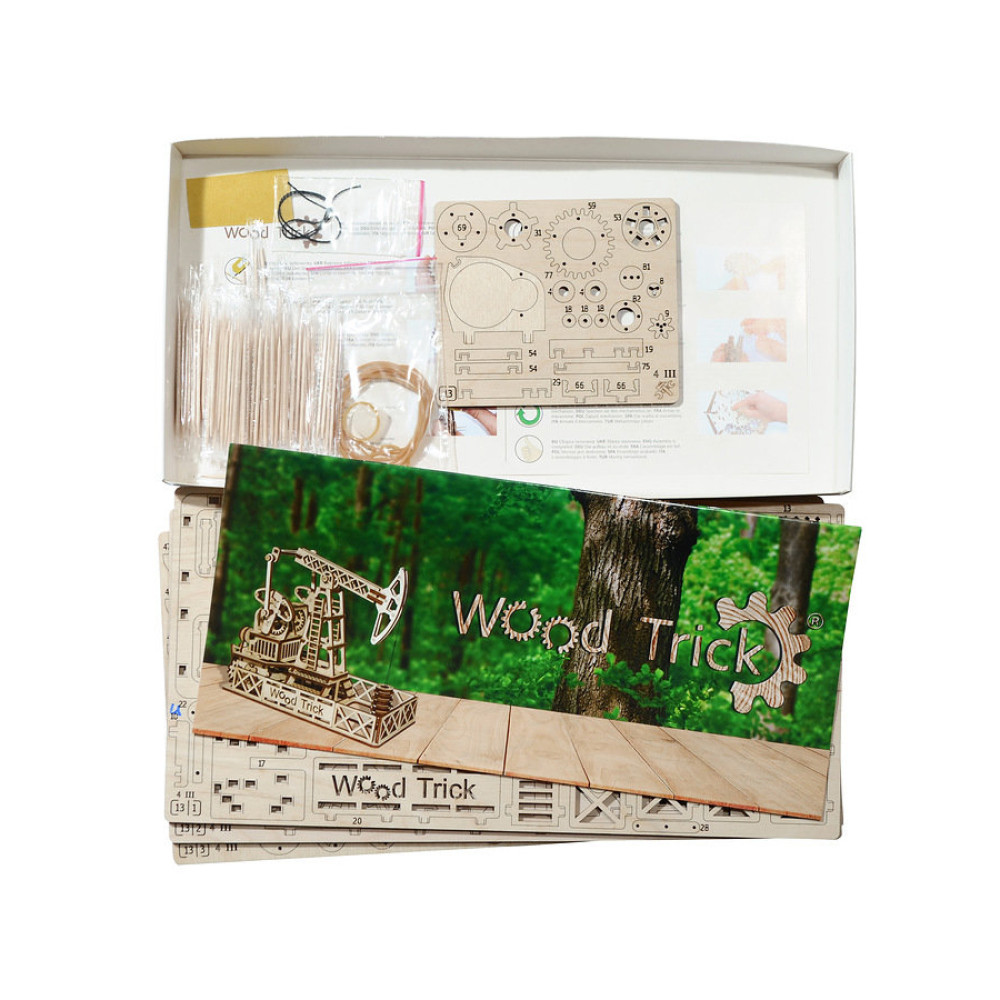 Механический 3D-пазл из дерева Wood Trick Нефтяная Вышка - 1234-13