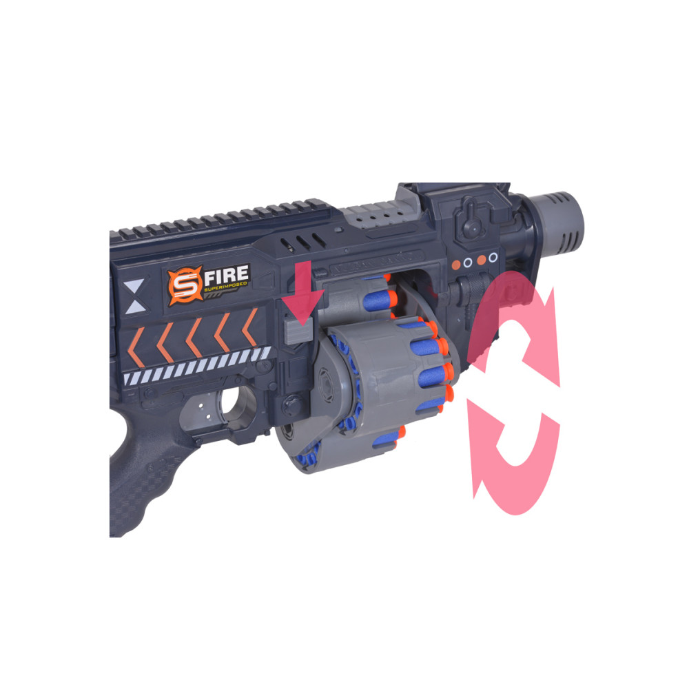 Автомат черный на батарейках с мягкими пулями - G2B