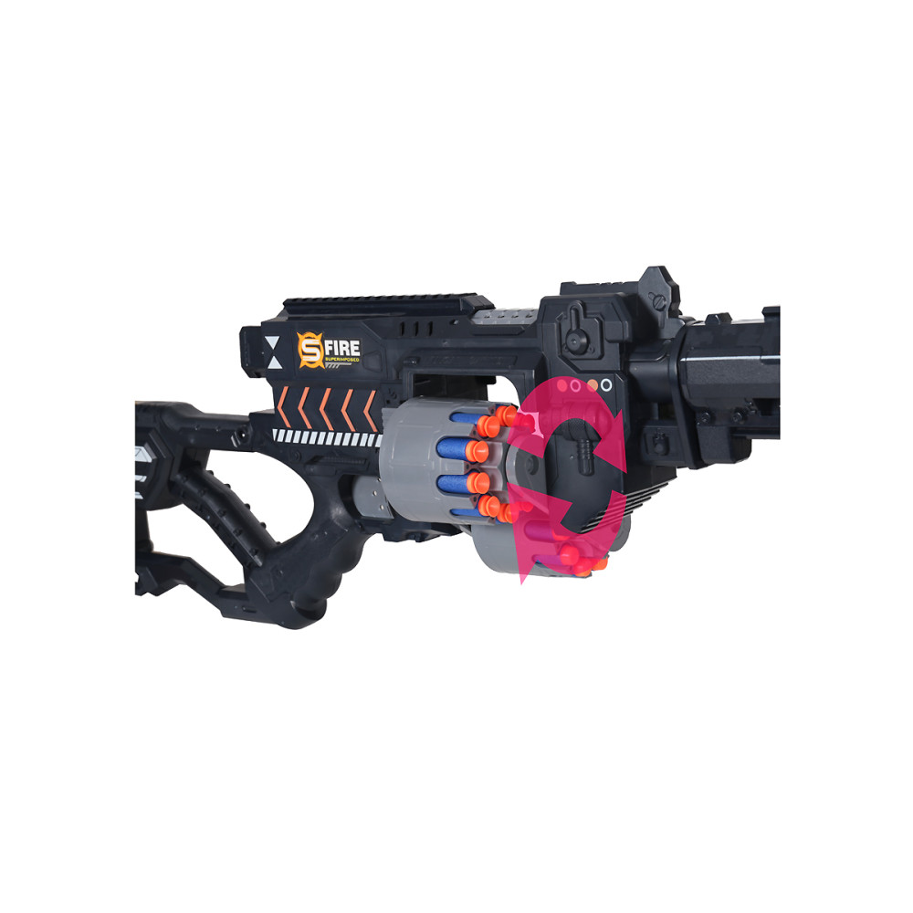 Винтовка синяя на батарейках с мягкими пулями - G3A