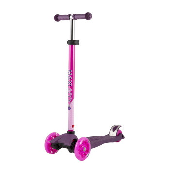 Самокат Трехколесный, со Светящимися Колесами, Фиолетовый - MSC-J082002