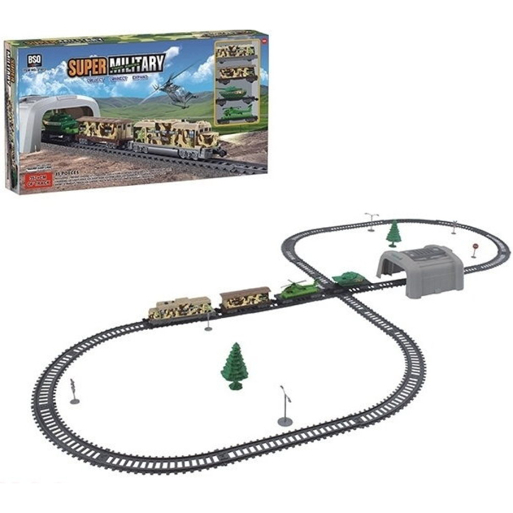 Железная дорога BSQ Военный поезд, длина полотна 357 см - BSQ-21813