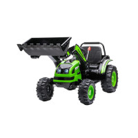 Электромобиль трактор с ковшом и пультом управления (зеленый, 2WD, EVA) - HL389-LUX-GREEN