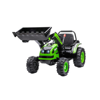 Электромобиль трактор с ковшом и пультом управления (зеленый, 2WD, EVA) - HL389-LUX-GREEN
