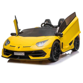 Детская машина Lamborghini Aventador SVJ Yellow Carbon (дрифт, 15 км/ч, 24V) - SX2028S-YELLOW