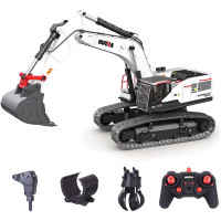 Радиоуправляемый экскаватор белый HUI NA TOYS масштаб 1:14 2.4G - HN1594-WHITE