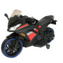 Детский электромотоцикл Kawasaki Ninja (12V, спидометр, ручка газа) - DLS07-BLACK-PLASTIC