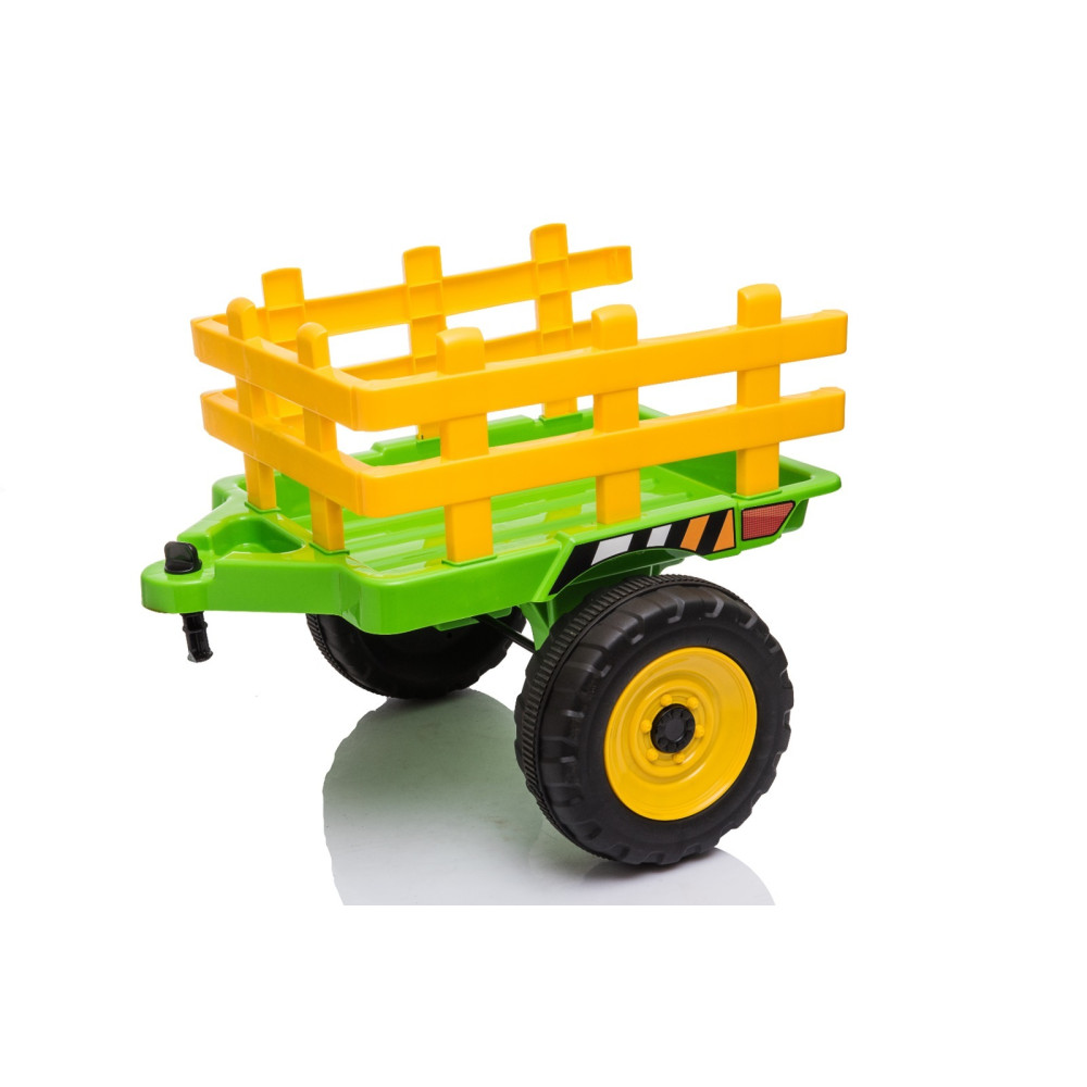 Электромобиль трактор с ковшом и прицепом (зеленый, EVA, пульт, 12V) - XMX611U-GREEN