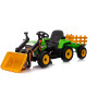 Электромобиль трактор с ковшом и прицепом (зеленый, EVA, пульт, 12V) - XMX611U-GREEN