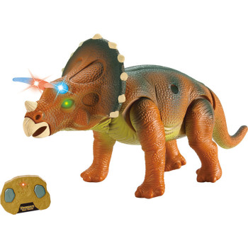 Радиоуправляемый динозавр - Трицератопс (39 см, коричневый, свет, звук) - 9982-BROWN