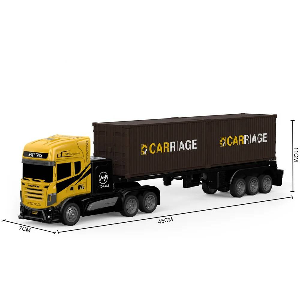 Радиоуправляемый грузовик контейнеровоз и набор дорожных знаков (2WD, акб,  1:16) - GM1918