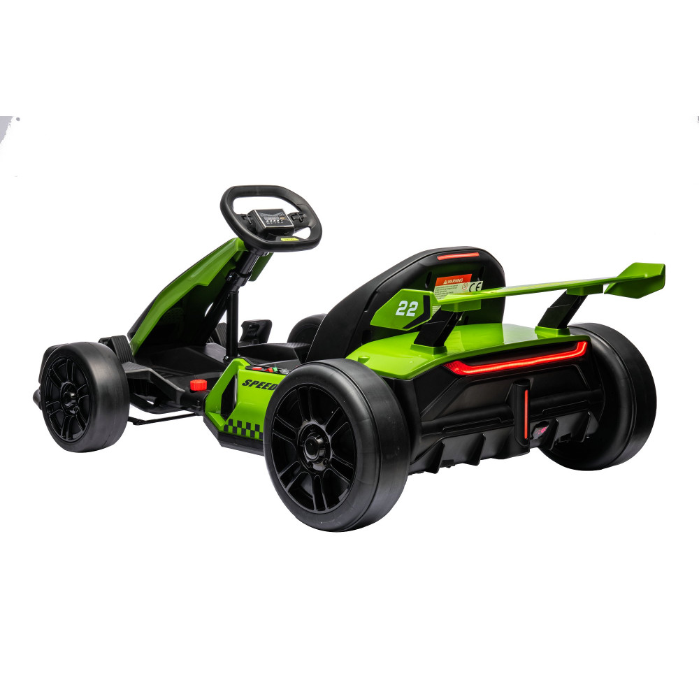 Автомобиль дрифт картинг (зеленый, 12 км/ч, 24V) - AHL007-GREEN