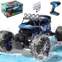 Радиоуправляемый синий краулер амфибия (2 АКБ 7.4В, свет, 1:10) - C1201W-BLUE-V2