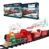 Железная дорога Новогодний поезд Fenfa (5 вагонов, звук, пускает пар) - 1603D