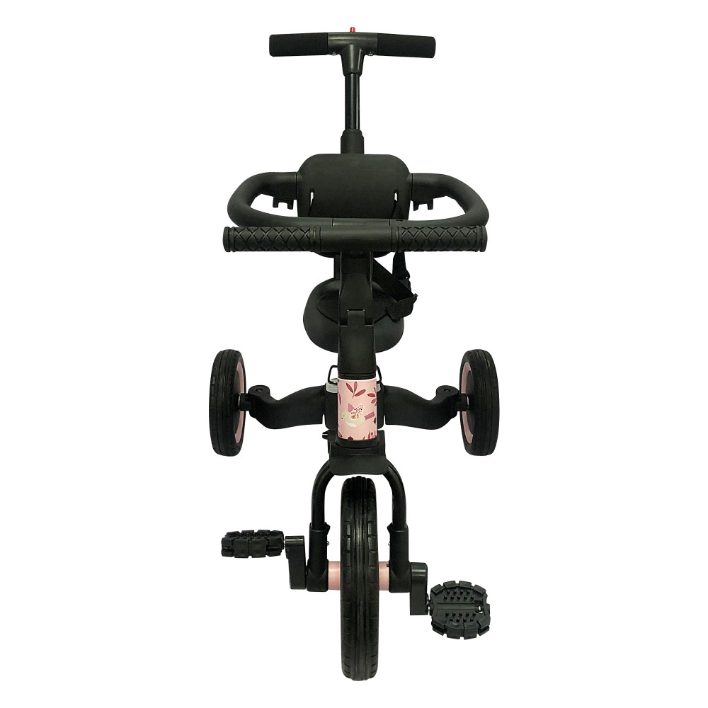 Детский беговел-велосипед 6в1 с родительской ручкой, розовый с рисунком - TR008-PINK-PAINT
