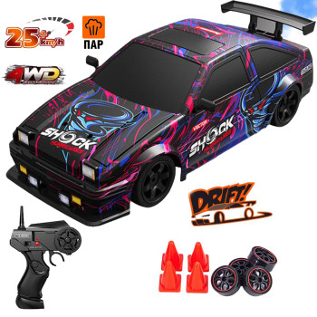 Радиоуправляемая машина для дрифта HB Toyota AE86 (4WD, свет, пар, акб, 1:16) - SC16A15