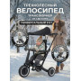 Детский беговел-велосипед 8в1 с крышей и ручкой, черный - TR008C-BLACK