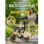 Детский беговел-велосипед 8в1 с крышей и ручкой, желтый - TR008C-YELLOW