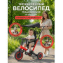 Детский беговел-велосипед 8в1 с крышей и ручкой, красный - TR008C-RED