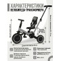 Детский беговел-велосипед 4в1 с родительской ручкой, серый - TR007-GREY