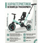 Детский беговел-велосипед 4в1 с родительской ручкой, зеленый - TR007-CYAN