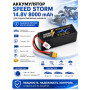 Аккумулятор Speed Storm Li-Po 14.8V 100C 8000 mAh Hard Case разъем XT60 - SS-4S8000-100-XT60
