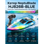 Радиоуправляемый катер NeptuBlade (25 км/ч, 32 см, 30 мин, 7 видов подсветки) - HJ826B-BLUE
