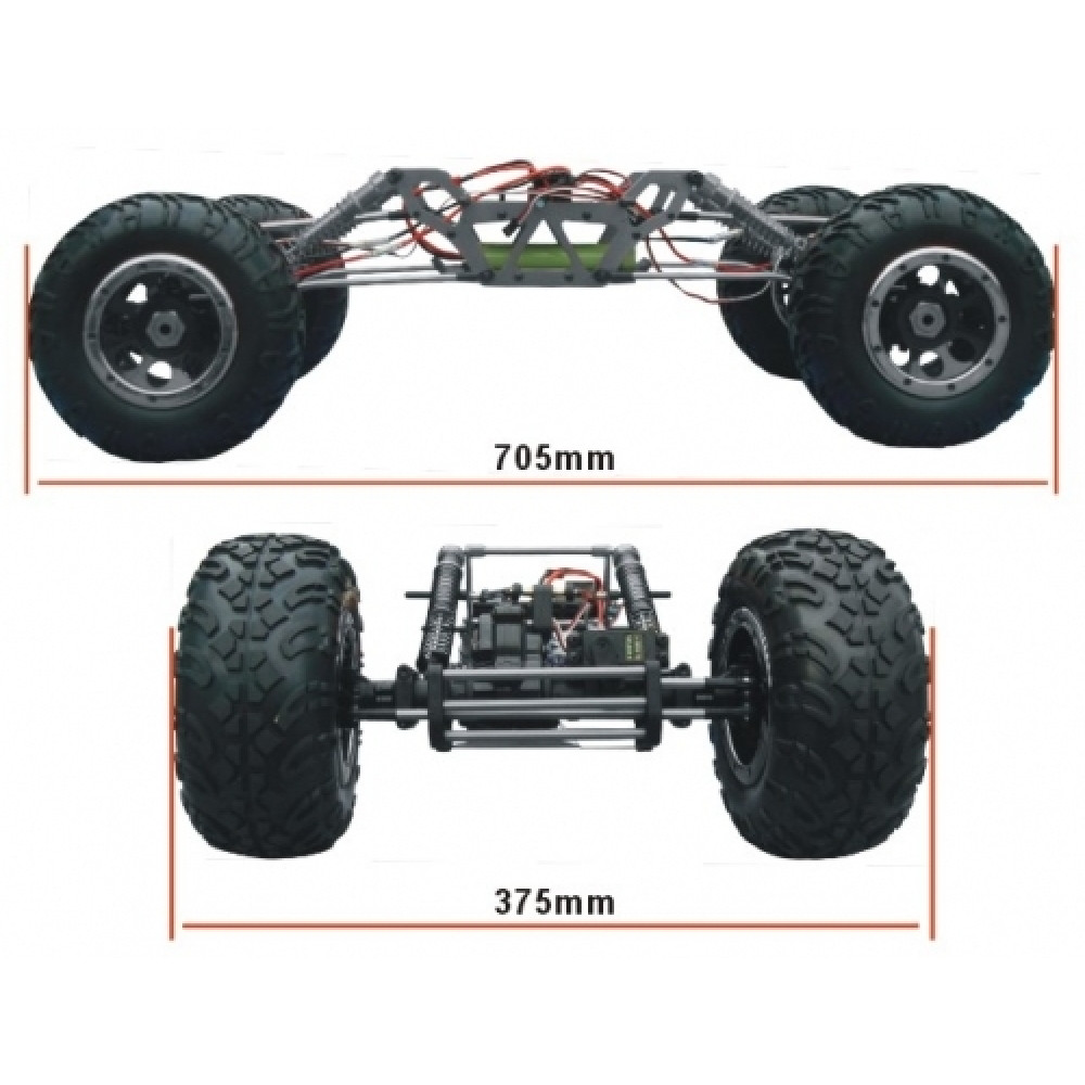 Радиоуправляемый краулер HSP Electric Longer Crawler Truck 4WD 1:8 - 94880L - 2.4G